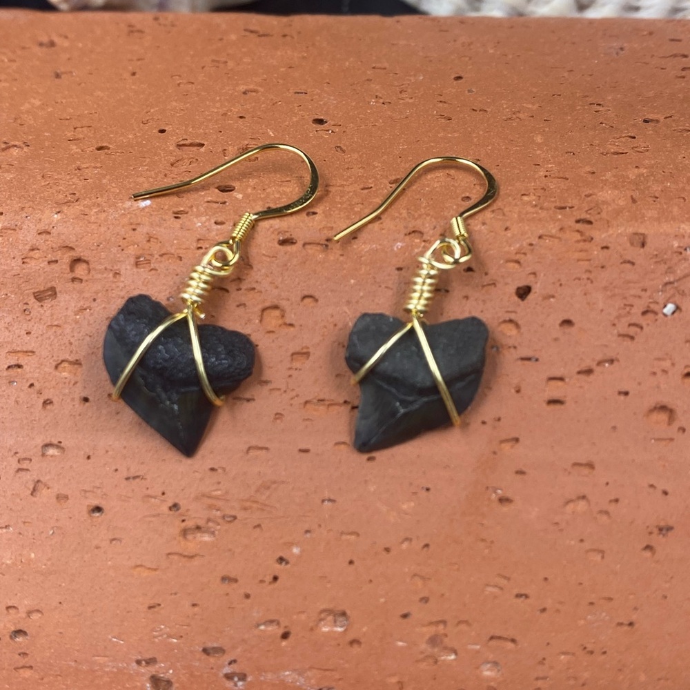 18k gold plated stainless steel Chic Fossil Earrings with Gold Wire